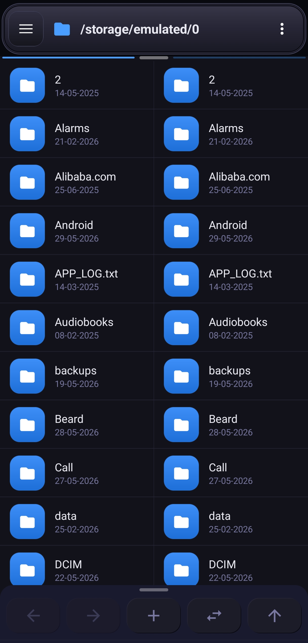 KRD File Manager dual-pane file browser